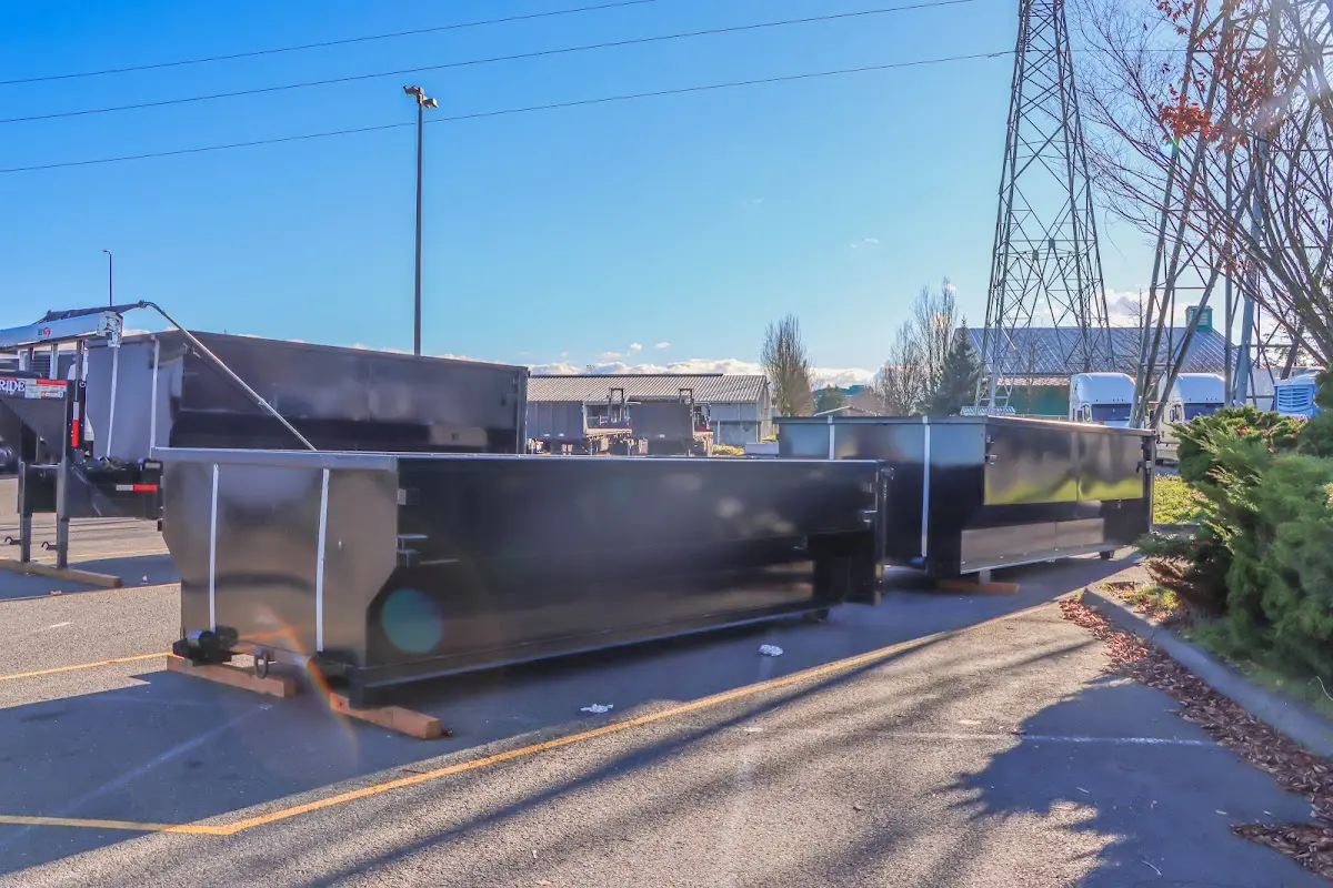 Roll-off dumpster ready for waste disposal at job site for 20 Yard Dumpster Rental in Chicago